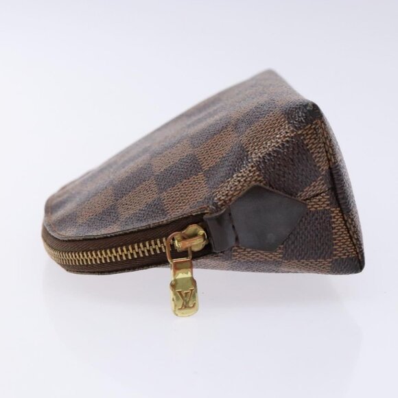 LOUIS VUITTON Damier Ebene Pochette Cosmetic PM Pouch N47516 LV Auth 136365 - Picture 4 of 16
